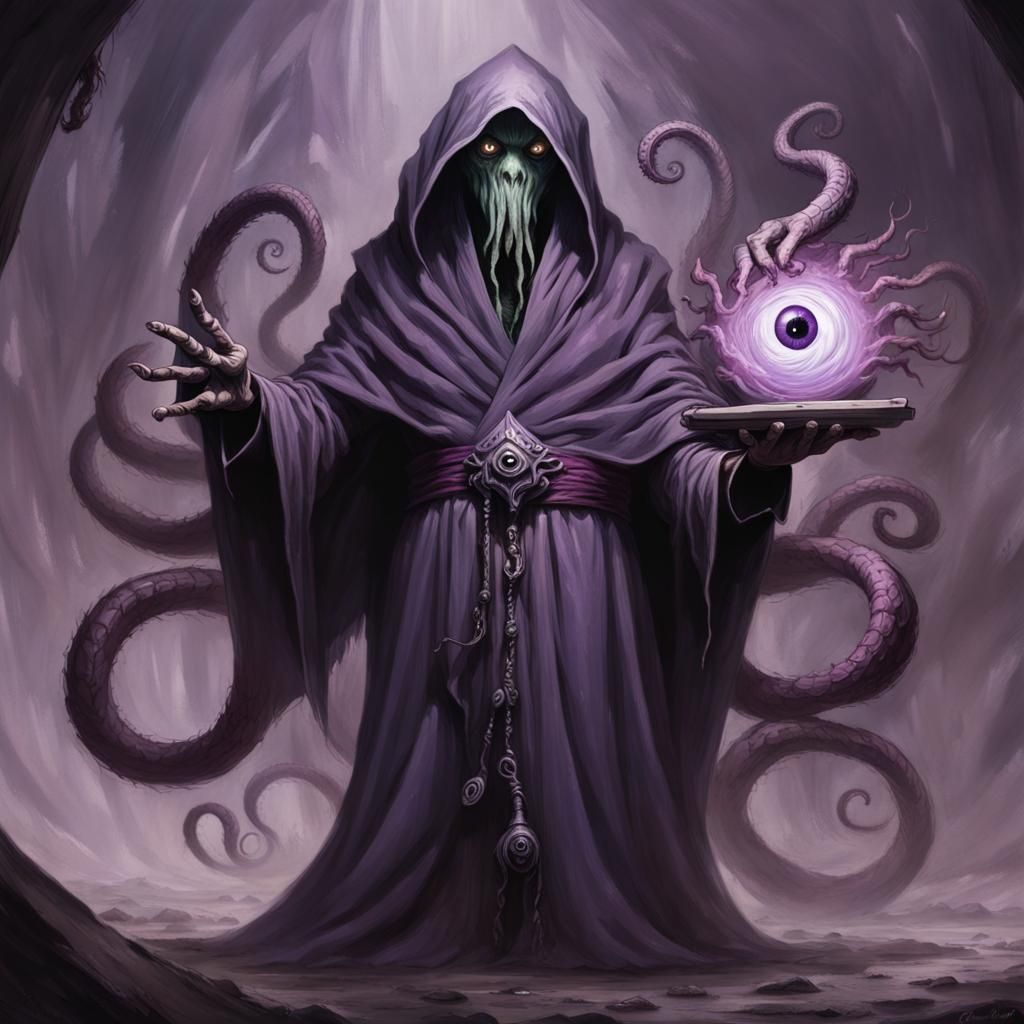 Tentacled Drow Priest Aberration with Giant Eye