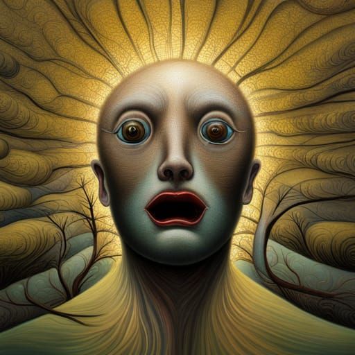 Surreal Abstract Painting of Madness