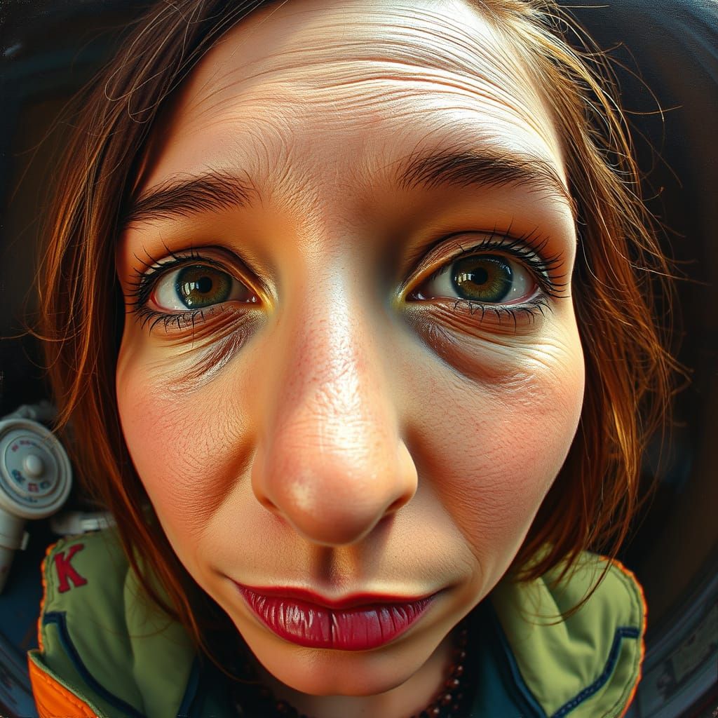 Woman's Portrait in Textured Oil Painting Style