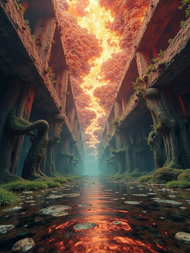 Hysterical Architectural Conceptual Digital Textile Glitchy-...