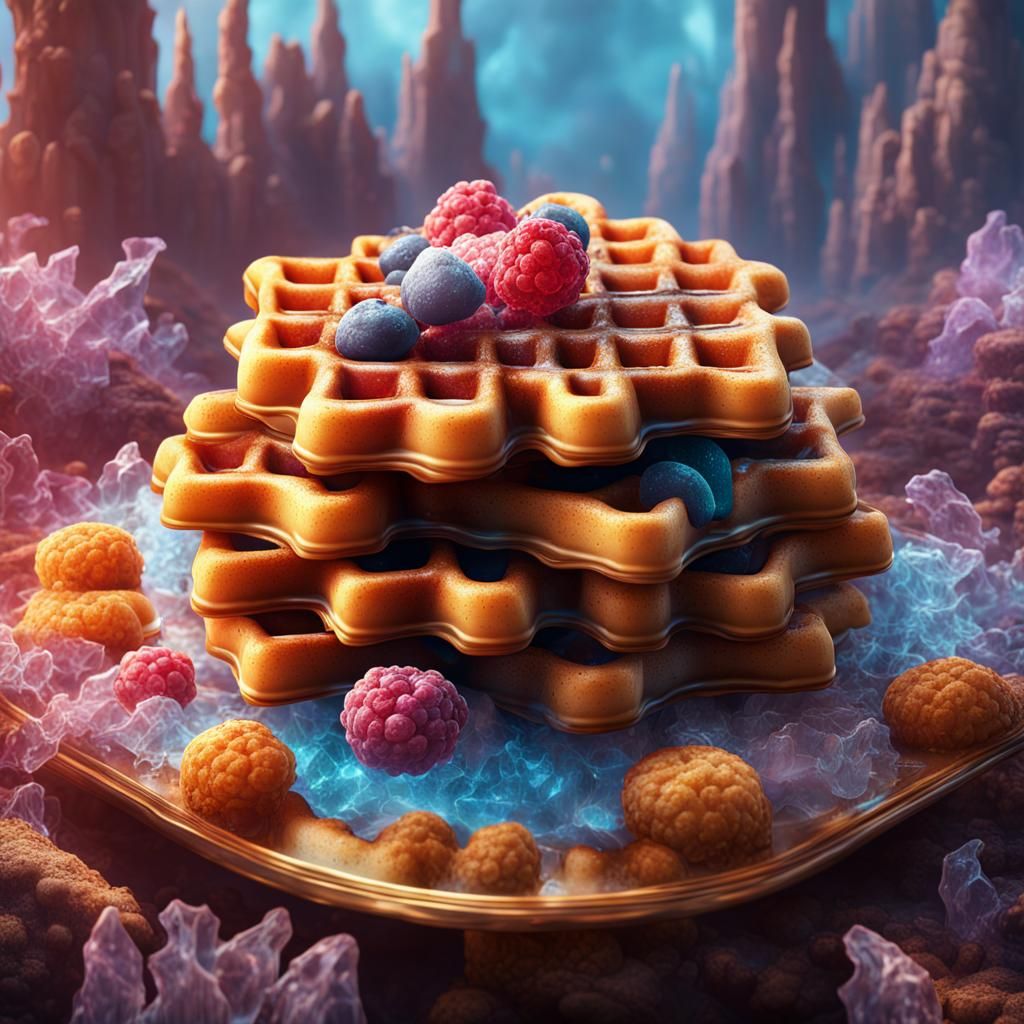 Fantastical Crystal Waffles Concept Art in Deep Color
