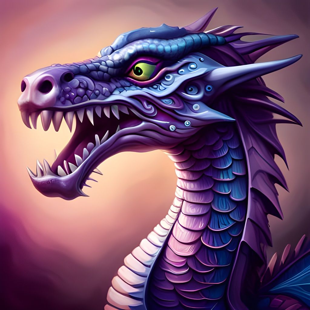Hyperrealistic Purple Dragon Close-Up in Epic Detail