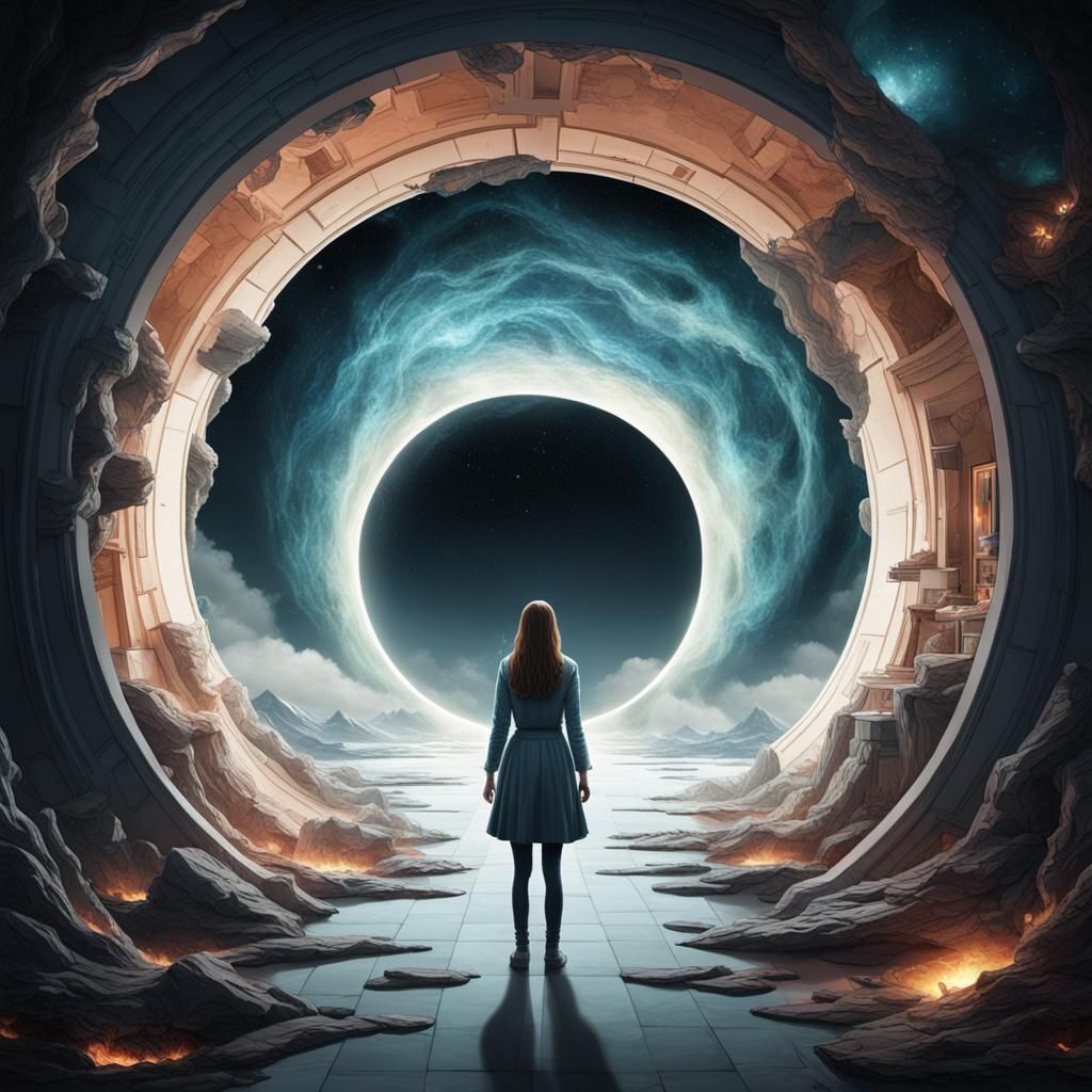 Girl Enters Portal to Another World