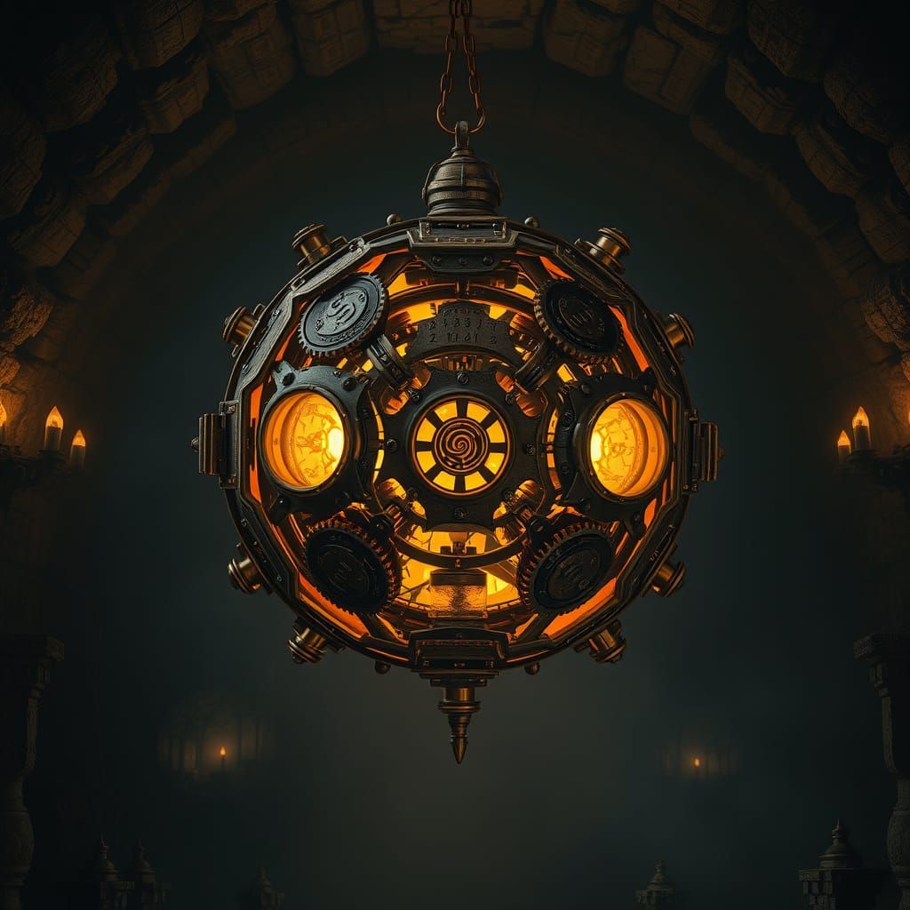 Mysterious Brass Automaton Illuminates Dark Dungeon