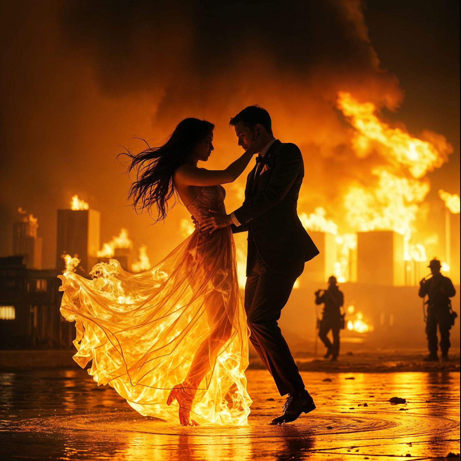 Fiery Dance: Woman and Man in Elemental Embrace