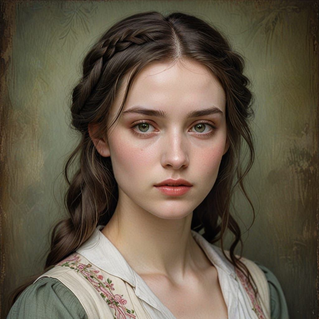 Young Woman Portrait with Introspective Serenity