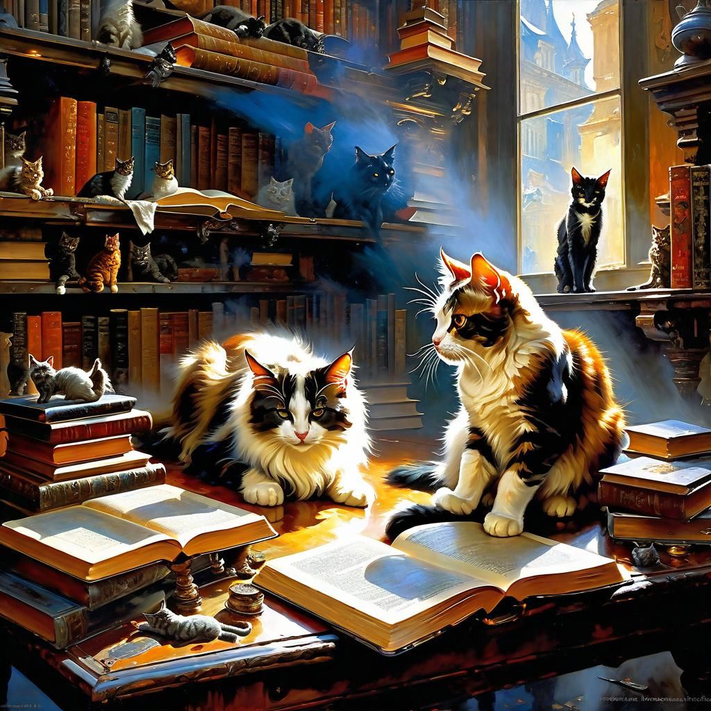 Cat Shepherd Herds Cats in Cosmic Setting