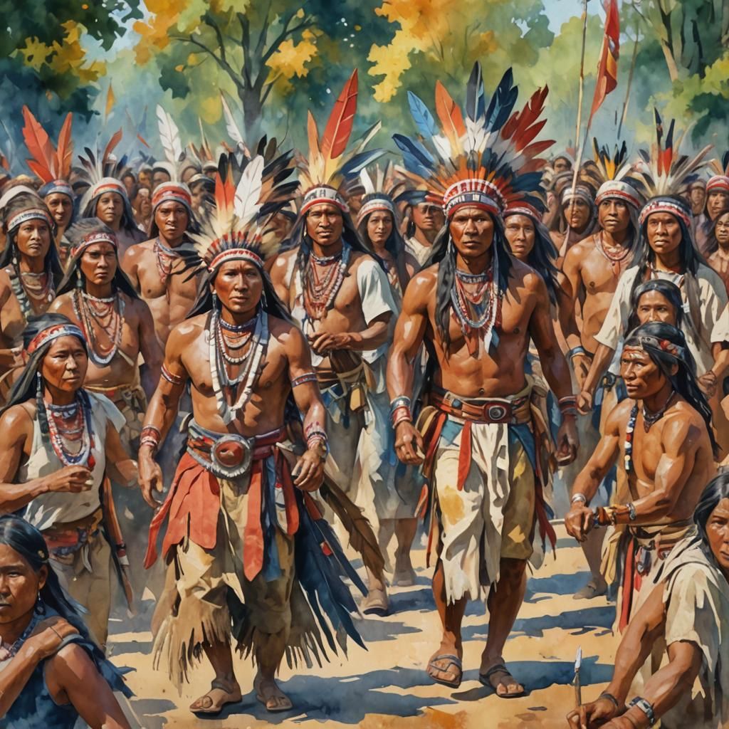 Indigenous Peoples Day: Gouache Watercolor Impressionism