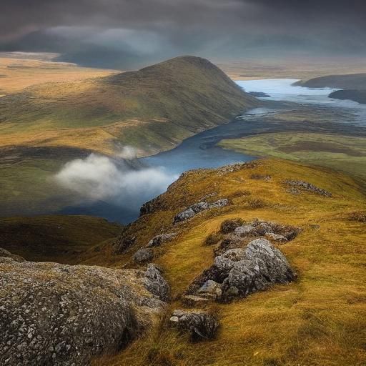 Lone Hiker on Isle of Skye: Surreal Landscape