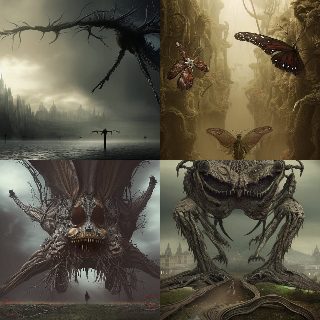 Creepy Moth in Epic Cinematic Digital Painting