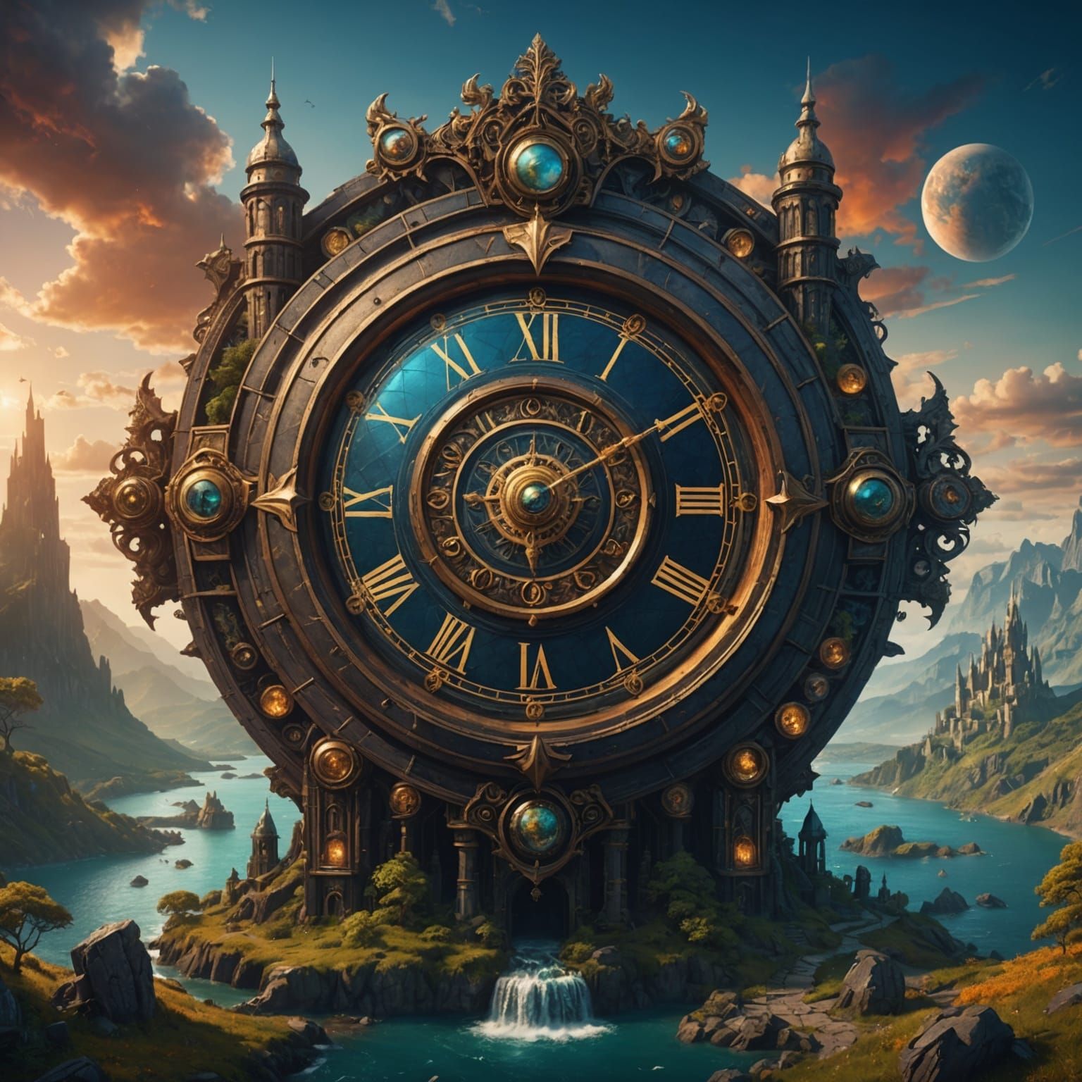 Angry Werewolf with Clock in Fantasy Art Style