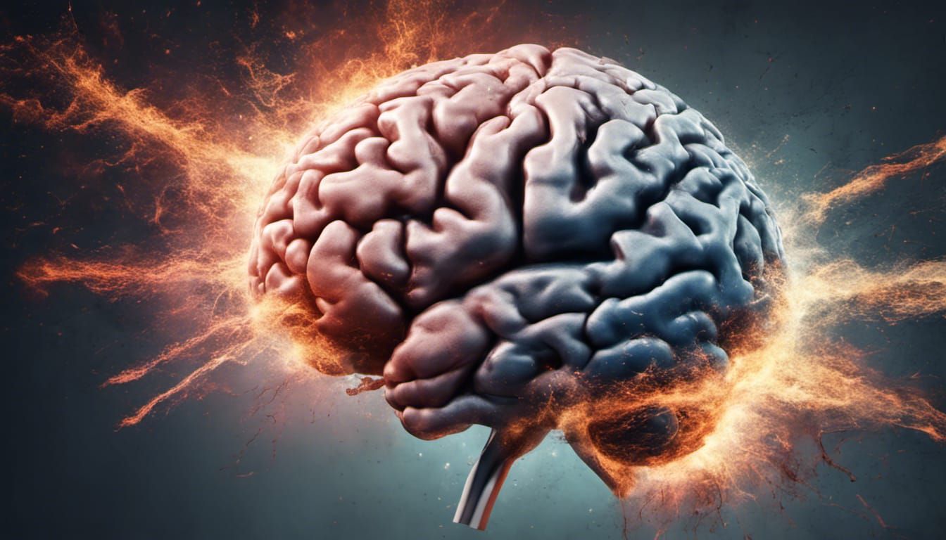 Human Brain Exploding: A Conceptual Illustration