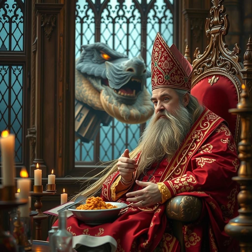 Humorous Image of a Bishop's Digestive Troubles