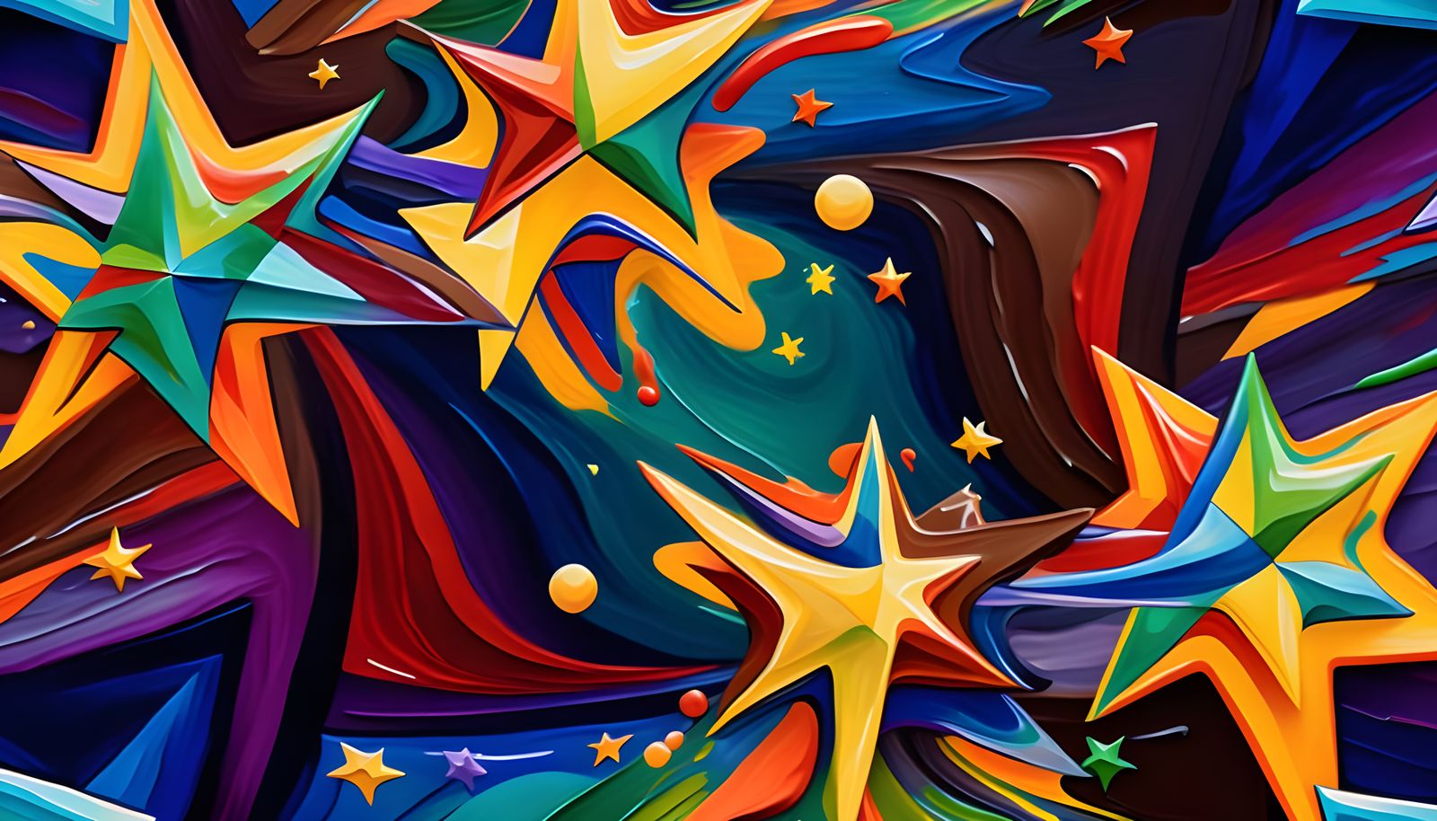 Cosmic Geyser Maelstrom in Impasto Oil