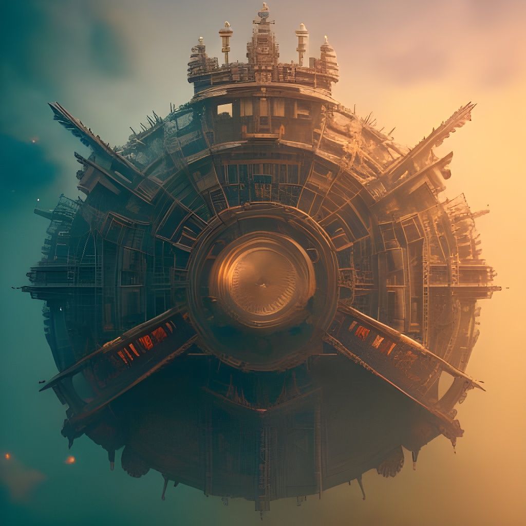 Majestic Time Machine in Hyperdetailed Digital Art