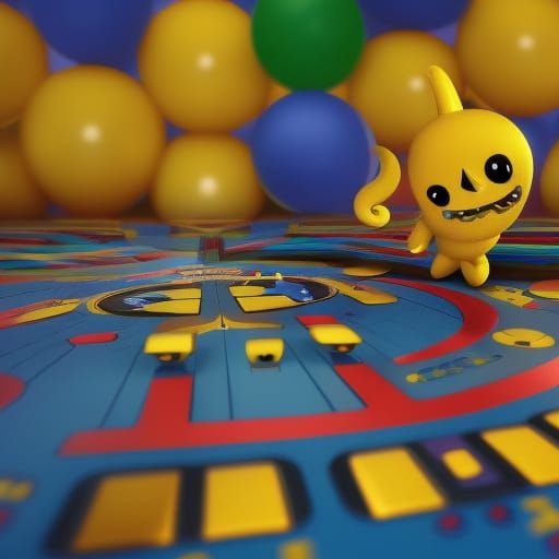 Adorable Chibi Ms. Pac-Man in 3D CGI Style