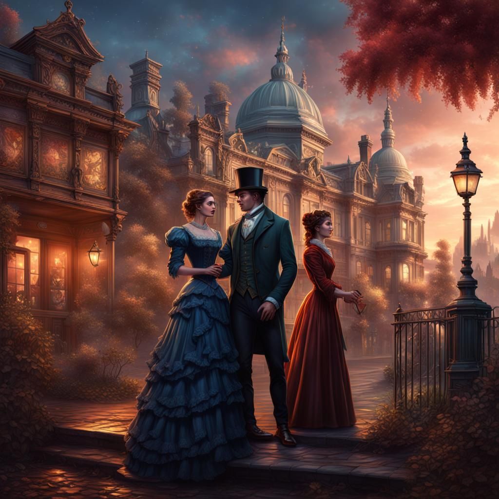Victorian Romance: Love Triangle Book Cover Art