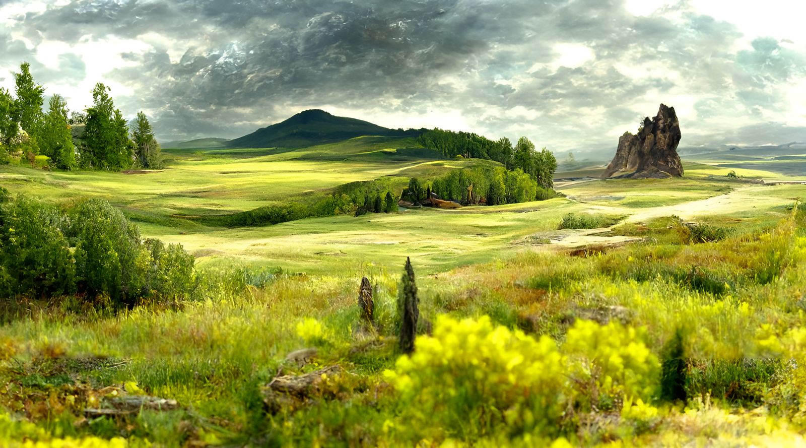 Romanticism Landscape Vista in 16K Resolution