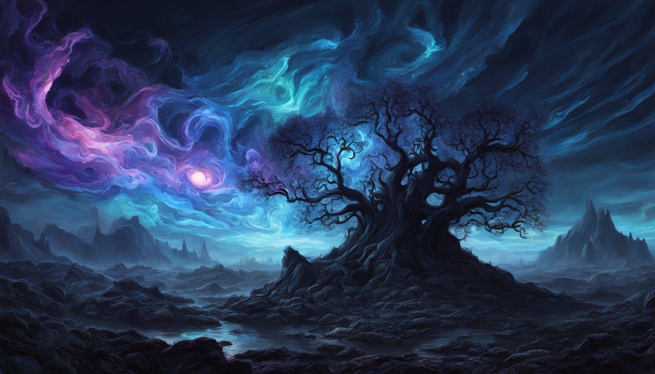 Cosmic Being Adrift in Nebula as Digital Art