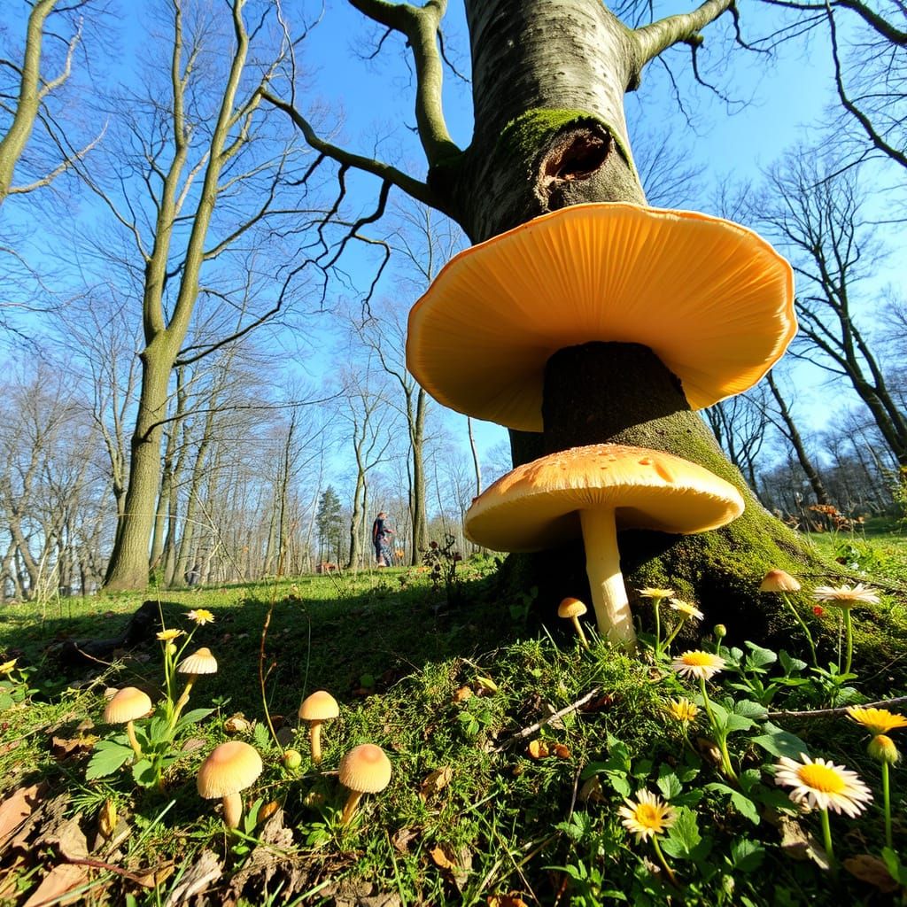 Enchanting Fungal Realm in a Whimsical Forest