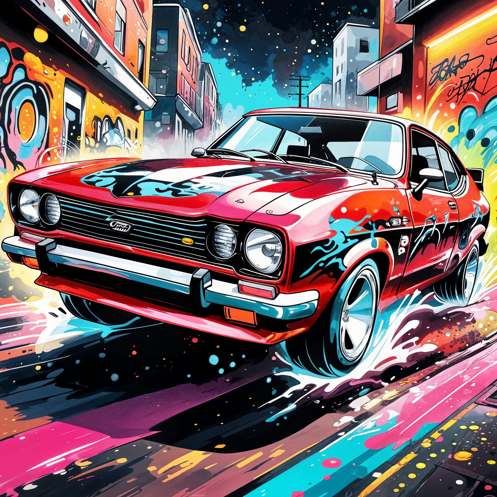 Ford Capri Supercar Racing: Graffiti and Splash Art