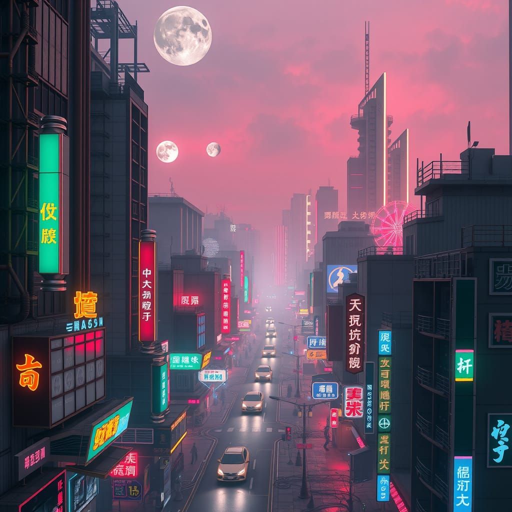 Cyberpunk Peking: Neon Cityscape in 8k