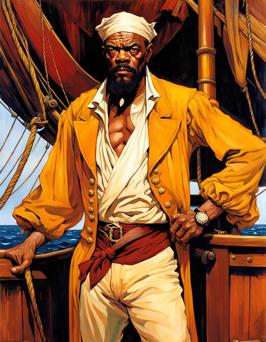 Fearsome Pirate Portrait in Classic Painting Style