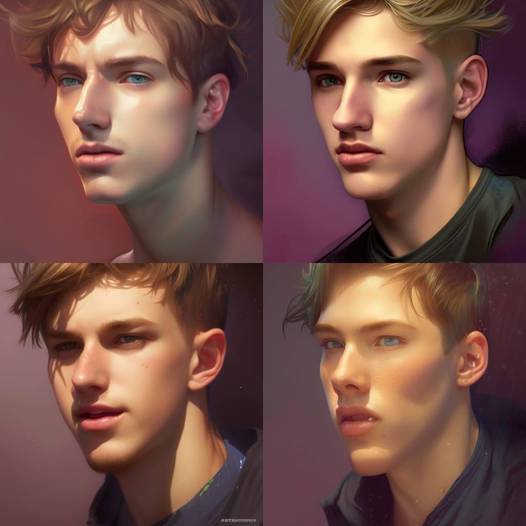 Hyperrealistic Portrait of First Gay Kiss