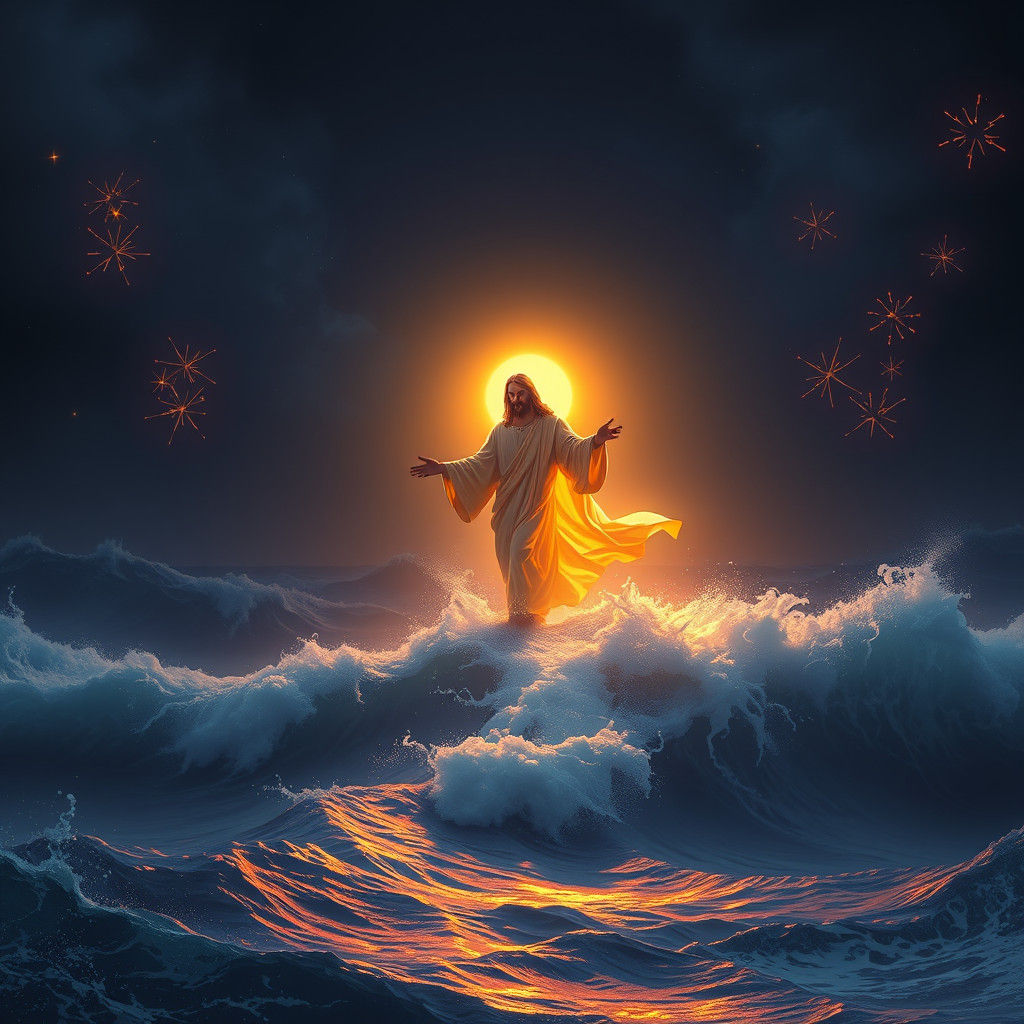 Jesus Walks on Water: Surreal Matte Painting