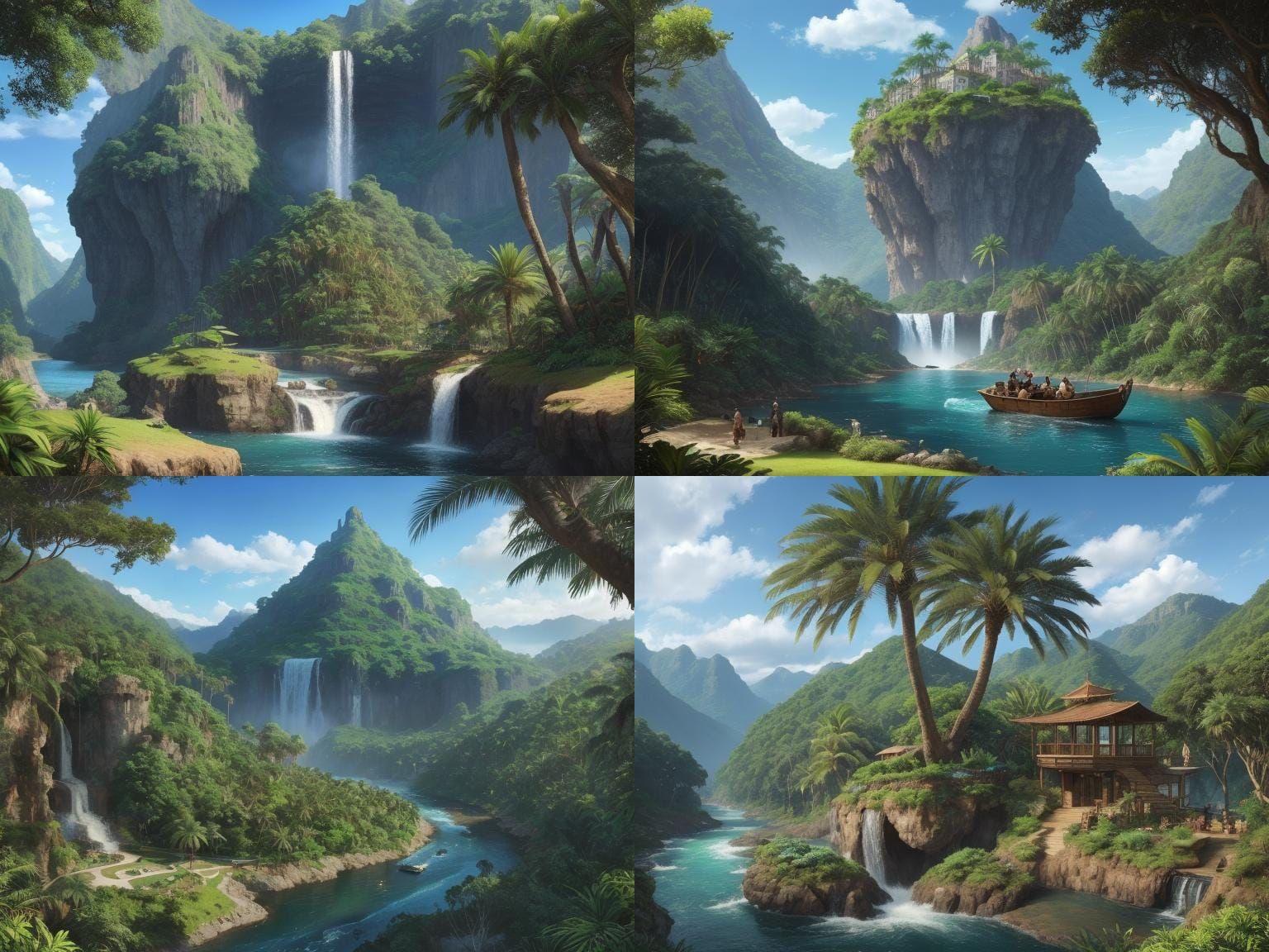 Giant Hand Holding a Verdant Landscape