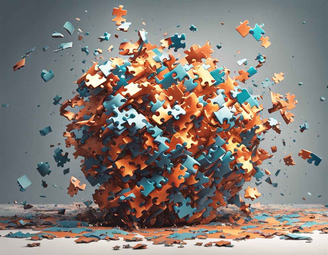 Exploding 3D Puzzle in Dynamic Shattering Scene