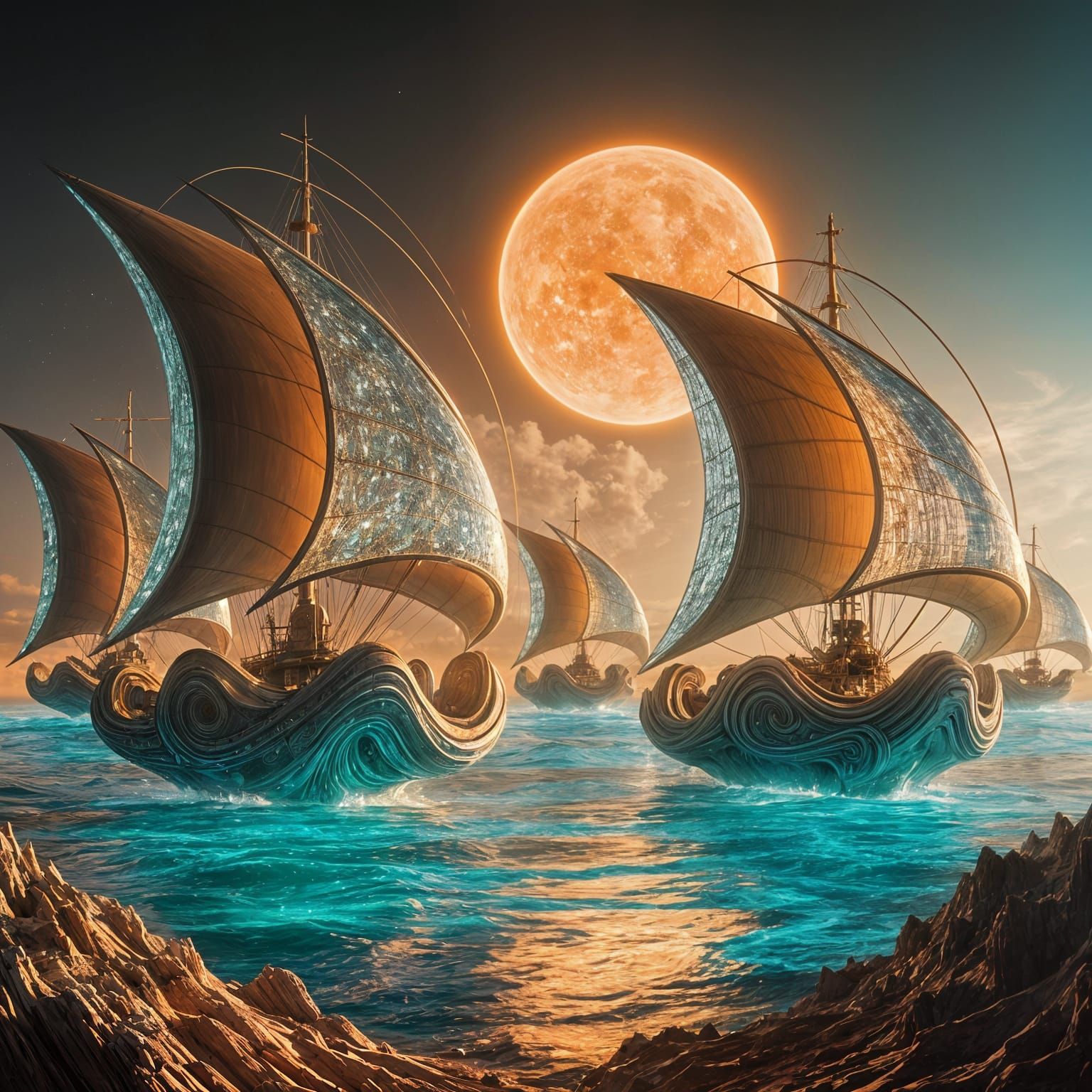 Alien Harbor in Ansel Adams Style