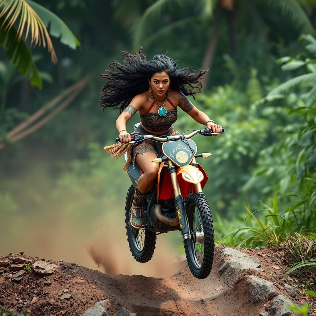 Moana on Dirt Bike Jungle Jump: Cinematic Action