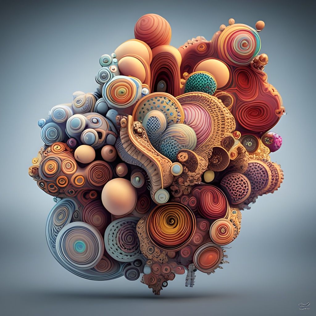 Colorful Ornate Minimalist Design in 3D Graffiti Style