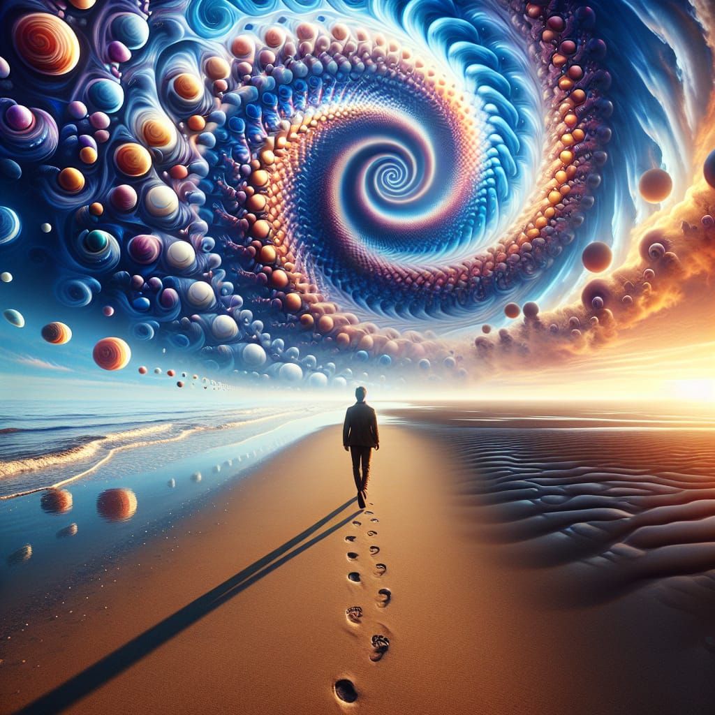 Surreal South Asian Figure Embarks on Transcendent Voyage Th...