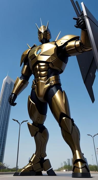 Abstract Metal Sculpture Realized as Digital Art