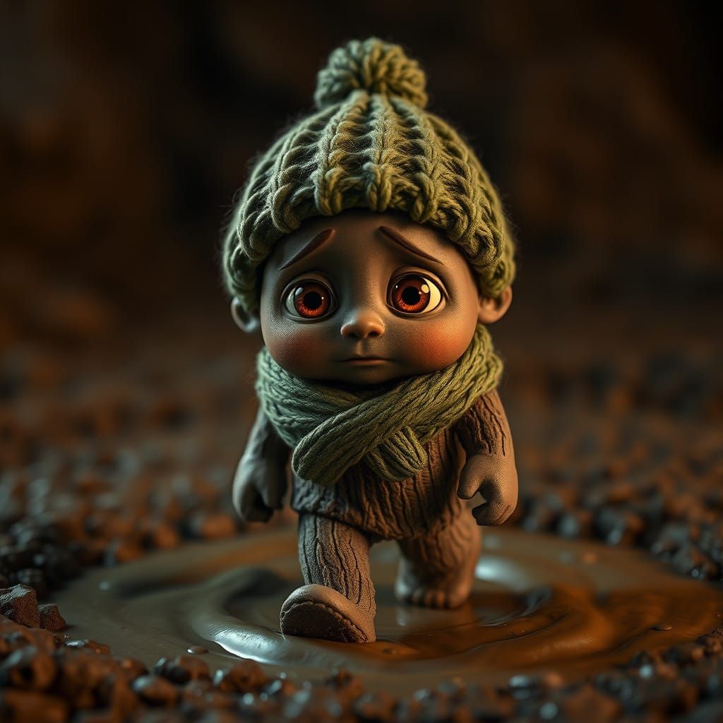 Muddy Gentleman Finds Solace in a Puddle