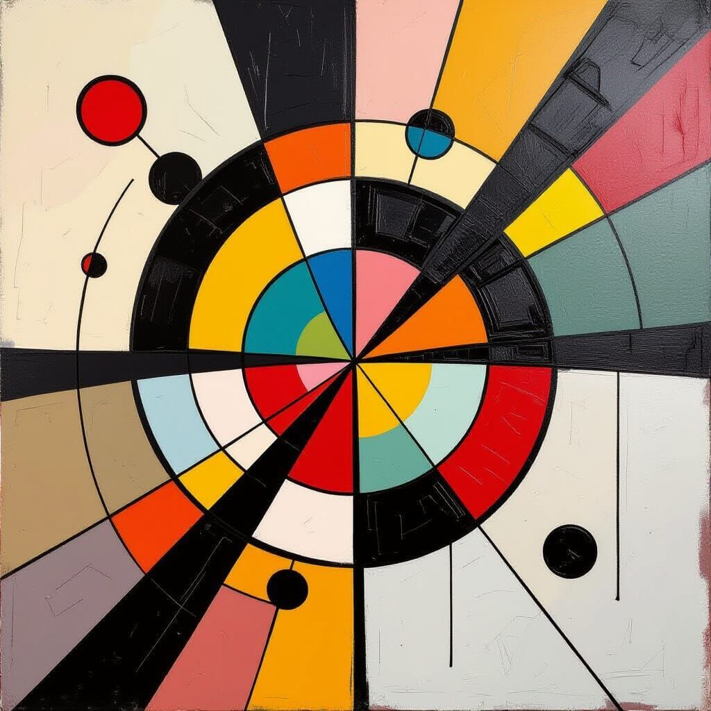 Abstract Black Line Art in Banksy Style