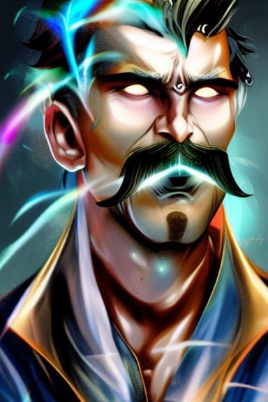 Powerful Male Elementalist War Mage Concept Art