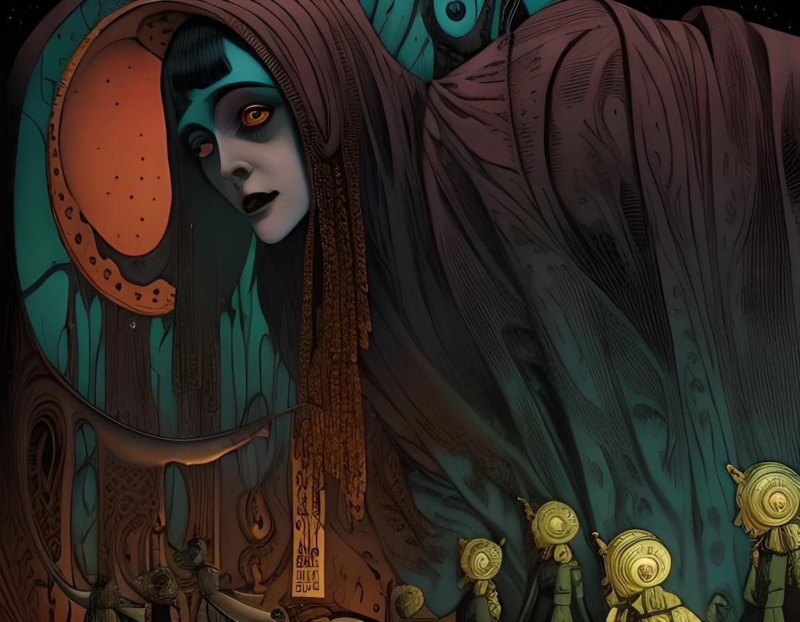 Vintage Pulp Art: Surreal Characters in Action