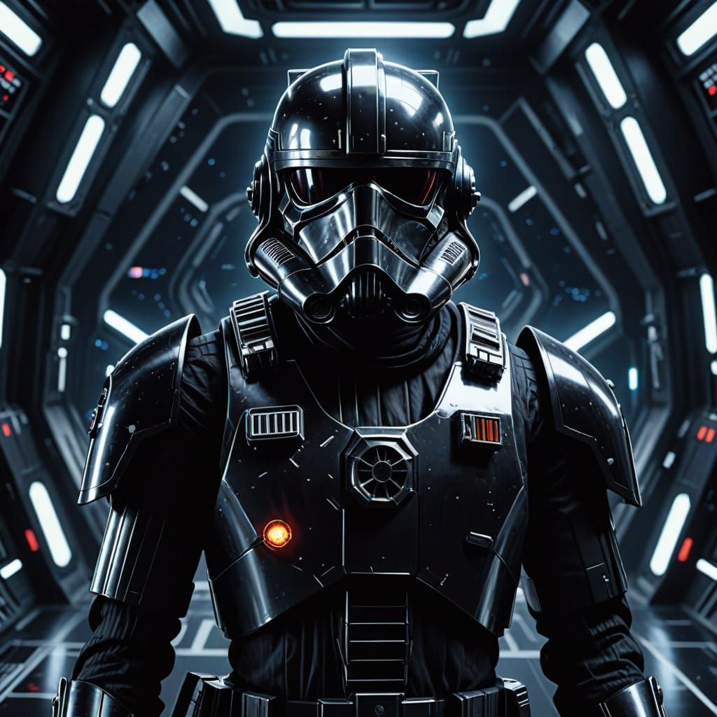 TIE Fighter Pilot in Imperial Star Destroyer Hangar