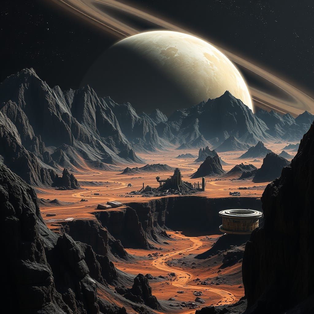 Barren Thaxaar II Planet with Rocky Terrain and Toxic Atmosp...