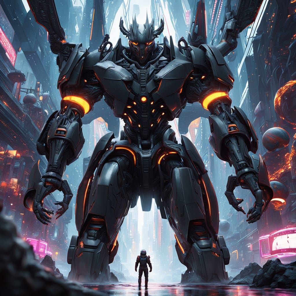 Cyberpunk Mech Basketball Player