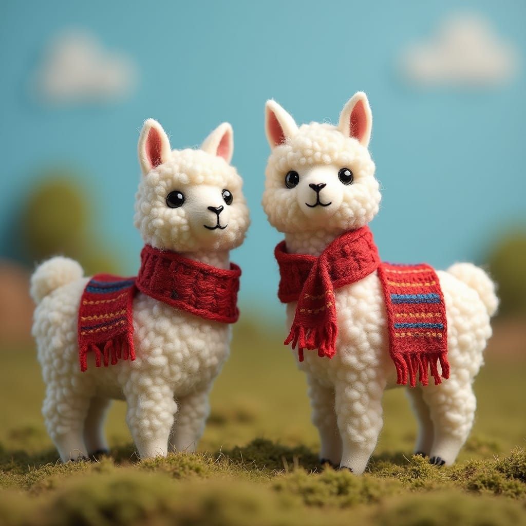Felted Alpacas