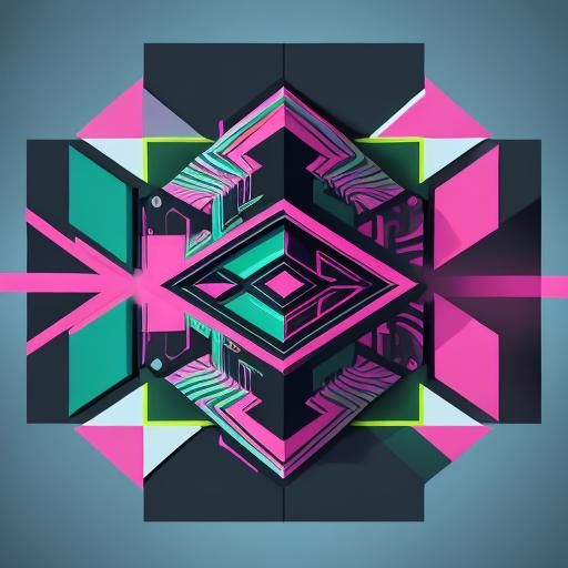 Geometric Stoner Smoking in Dreamlike Cityscape