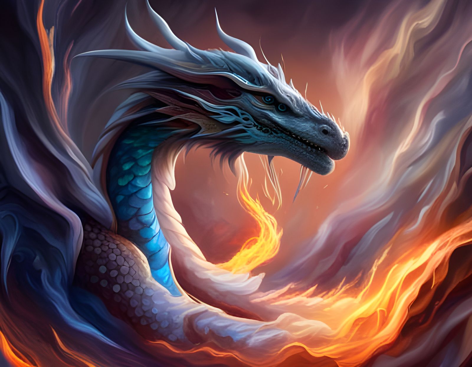 Mystical Black Hole Dragon in Dramatic Lighting