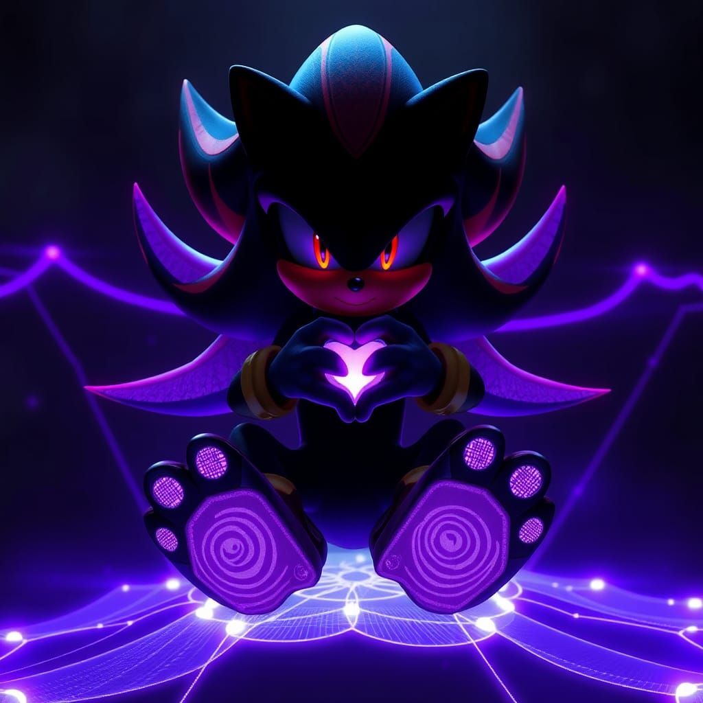 Shadow the Hedgehog on Violet Web, Fantasy Art