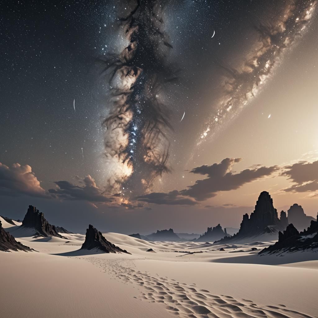 Dream Realm: White Sand and Black Pillar