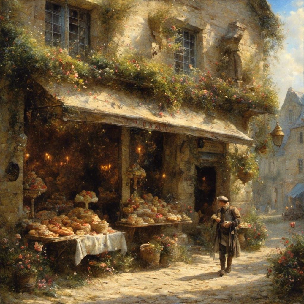 Fantasy Bakery Exterior in Light Fantasy Style