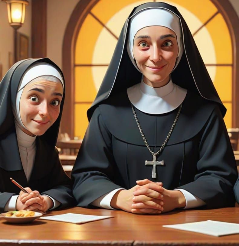 Humorous Cartoon Nuns